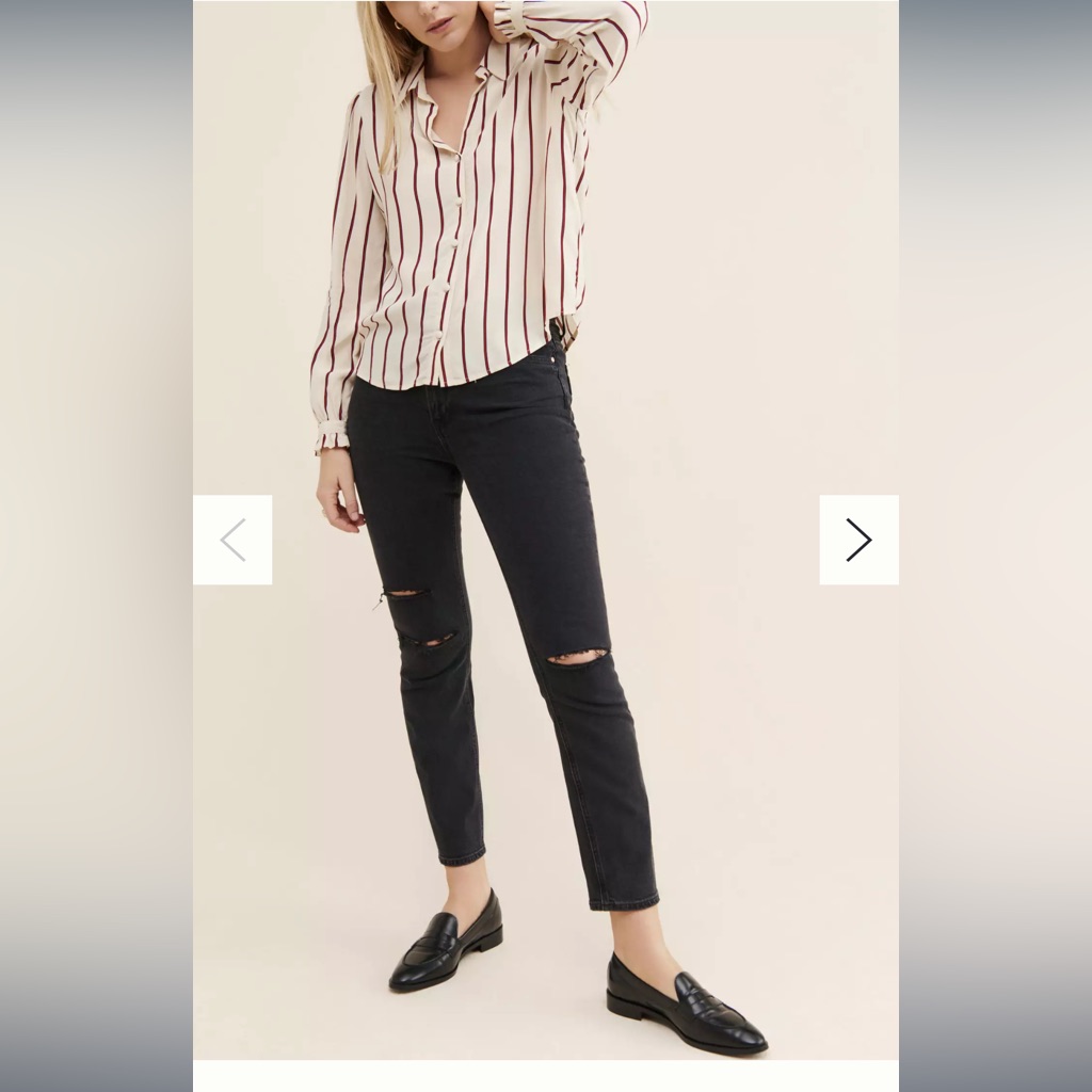 Paige Sarah High-Rise Slim Jeans Size 27 In Black